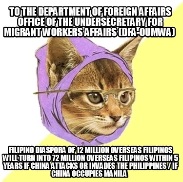 Funny To The Department of Foreign Affairs Office of the Undersecretary for Migrant Wo