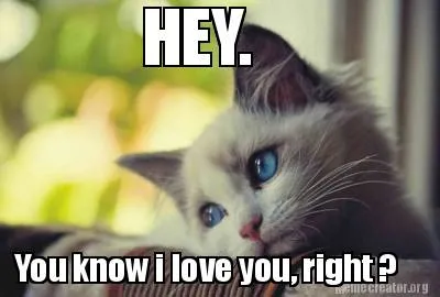 HEY. You know i love you, right ?