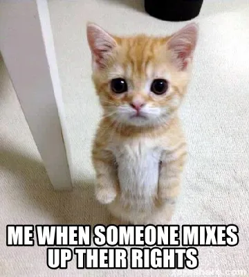 Me when someone mixes up their rights