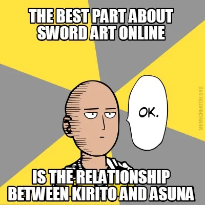 Funny The best part about Sword Art Online Is the relationship between Kirito and Asun