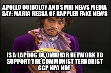 Apollo Quiboloy and SMNI News Media say: Maria Ressa of Rappler Fake News is a L