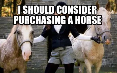 Funny I should consider purchasing a horse