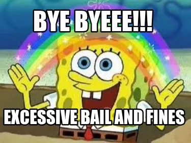 BYe byeee!!! excessive bail and fines