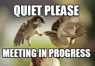 Quiet please Meeting in progress