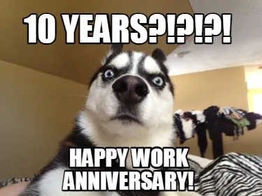 Funny 10 Years?!?!?! Happy work anniversary!