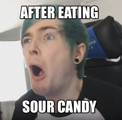 Funny After eating Sour candy