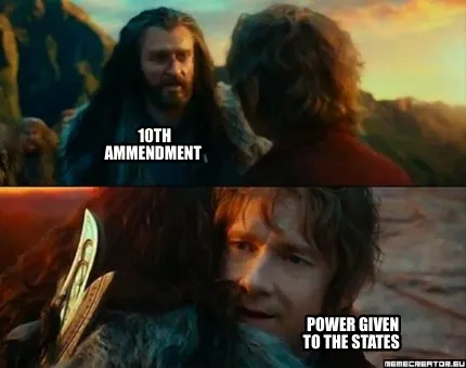 Funny 10th ammendment power given to the states