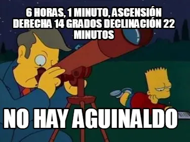 6 Horas 1 Minuto Ascensin Derecha 14 Grados Declinacin 22 Minutos No Hay Aguinal