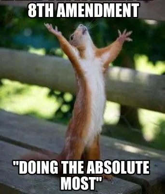 Funny 8th Amendment "doing the absolute most"