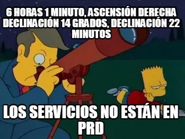 Funny 6 horas 1 minuto, ascensión derecha declinación 14 grados, declinación 22 min