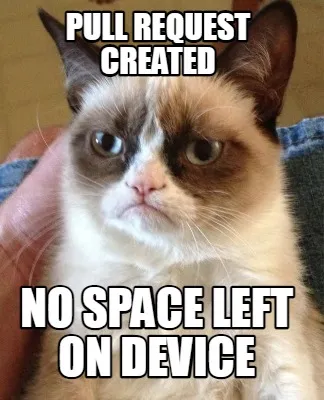 Funny PULL REQUEST CREATED NO SPACE LEFT ON DEVICE