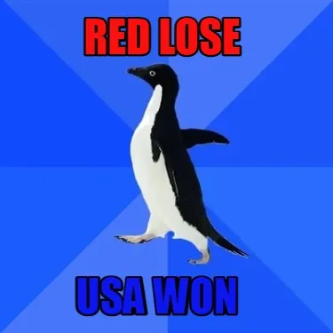 Funny red lose Usa won