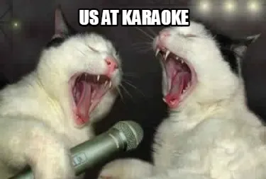 Funny us at karaoke