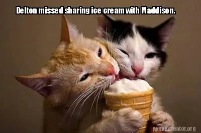 Delton missed sharing ice cream with Maddison.