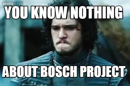 You know nothing about Bosch project