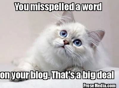Funny You misspelled a word on your blog. That's a big deal ProseMedia.com
