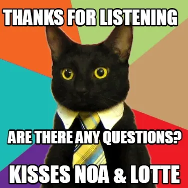 Thanks For Listening Are There Any Questions Kisses Noa Lotte