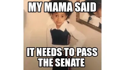 Funny My mama said It needs to pass the Senate