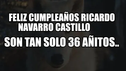 Feliz Cumpleaos Ricardo Navarro Castillo Son Tan Solo 36 Aitos