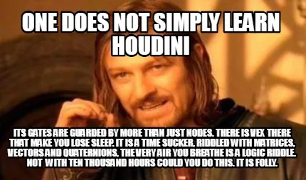 Funny ONE DOES NOT SIMPLY LEARN HOUDINI Its gates are guarded by more than just Nodes.