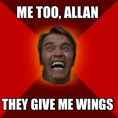 Funny Me too, Allan THEY GIVE ME WINGS