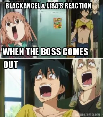 Funny BLACKANGEL & LISA'S REACTION WHEN THE BOSS COMES OUT