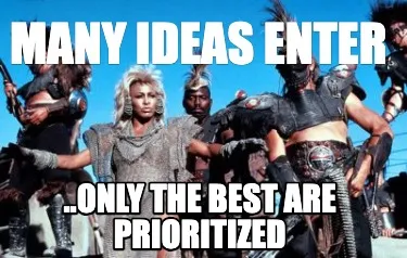 Funny Many ideas Enter ..only the best are prioritized