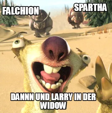 Dannn und Larry in der Widow Falchion Spartha
