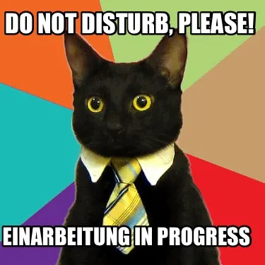 Funny Do not disturb, please! Einarbeitung in progress