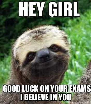 Funny HEY GIRL I BELIEVE IN YOU GOOD LUCK ON YOUR EXAMS