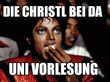 Die Christl bei da Uni Vorlesung
