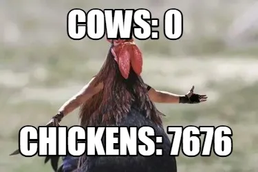 Cows: 0 Chickens: 7676
