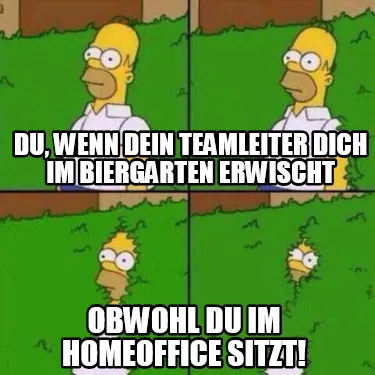 Funny Du, wenn dein Teamleiter dich im Biergarten erwischt obwohl du im Homeoffice sit