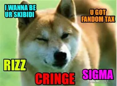I Wanna Be Ur Skibidi Sigma Rizz U Got Fandom Tax Cringe