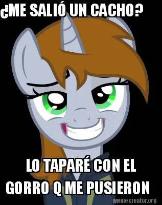 ¿ME SALIÓ UN CACHO? LO TAPARÉ CON EL GORRO Q ME PUSIERON