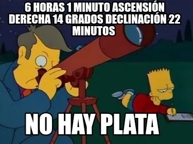 Funny 6 horas 1 minuto ascensión derecha 14 grados declinación 22 minutos No hay pl
