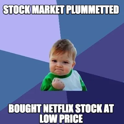 Funny stock market plummetted bought netflix stock at low price
