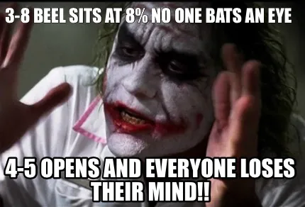Funny 3-8 Beel sits at 8% no one bats an eye 4-5 opens and everyone loses their mind!