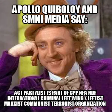 Apollo Quiboloy and SMNI Media say: ACT Partylist is part of CPP NPA NDF Interna