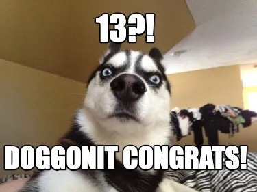 13?! Doggonit congrats!