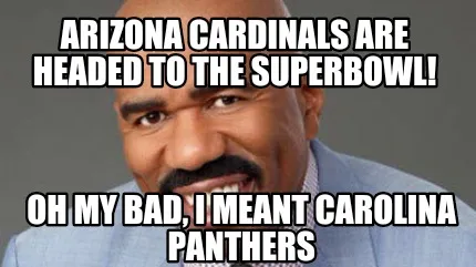 Arizona cardinals are headed to the superbowl! Oh my bad, i meant carolina panth