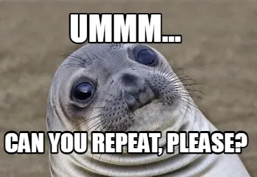 UMMM... can you repeat, please?