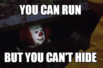 YOU CAN RUN BUT YOU CAN'T HIDE