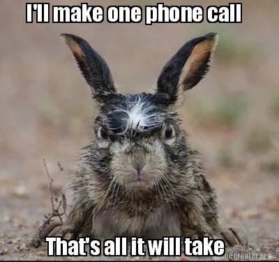 Funny I'll make one phone call That's all it will take
