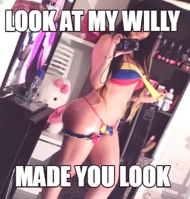 Look at my willy made you look