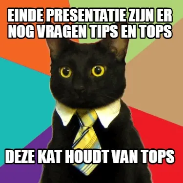 Einde presentatie zijn er nog vragen tips en tops deze kat houdt van tops