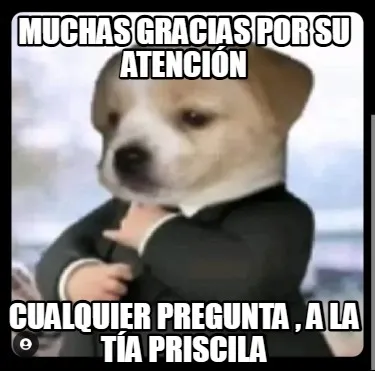Muchas gracias por su atención cualquier pregunta , a la tía Priscila