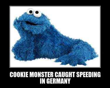 Funny Cookie Monster Caught Speeding in Germany