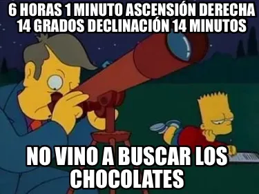 Funny 6 HORAS 1 MINUTO ASCENSIÓN DERECHA 14 GRADOS DECLINACIÓN 14 MINUTOS No vino a