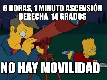 6 horas, 1 minuto ascensión derecha, 14 grados No hay movilidad